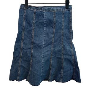 S-Marque Y2K Vintage DENIM Jean Skirt stretch Modest Flared women’s sz medium M